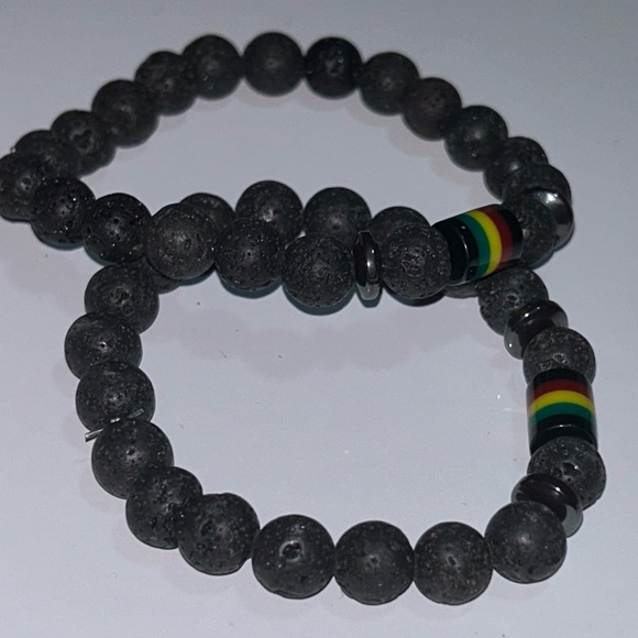 Lava Stone Rasta Bracelet set โ Strength, Unity & Protection - Picture 1 of 8